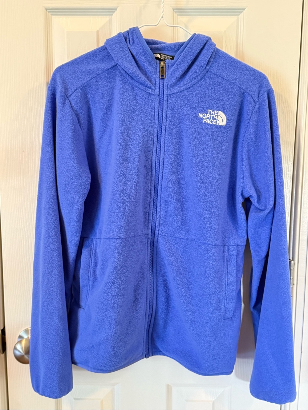 The North Face Girls XL Periwinkle Blue Fleece Full Zip Hooded Jacket